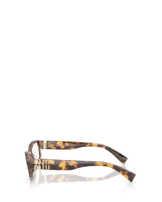 Miu Miu White Eyewear Geometric Frame Glasses