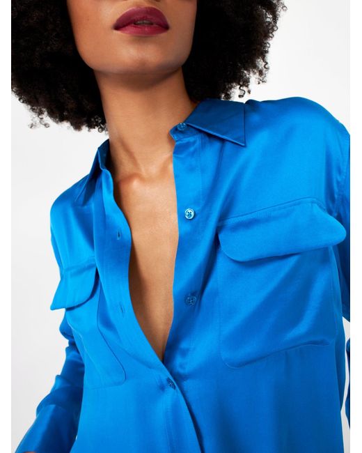 Equipment Blue Signature Silk Shirt