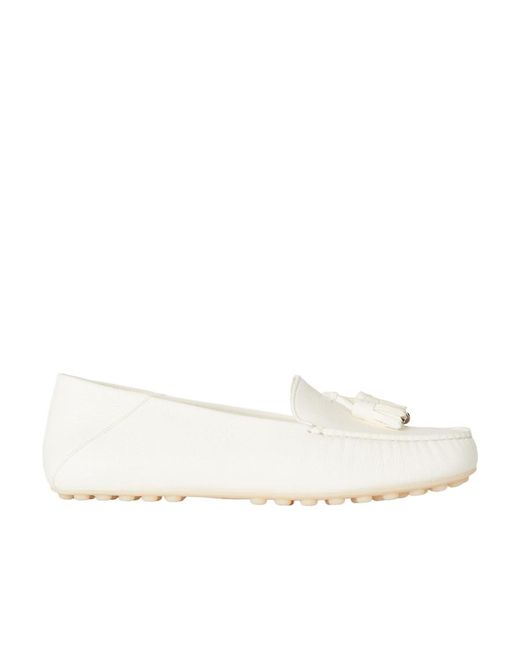 Loro Piana White Tassel-Detailed Round Toe Loafers