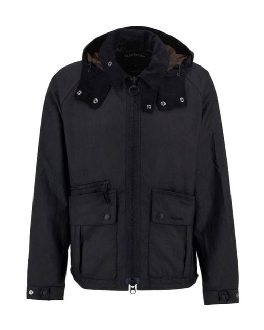 Barbour Blue Long-Sleeved Hooded Cotton Jacket for men