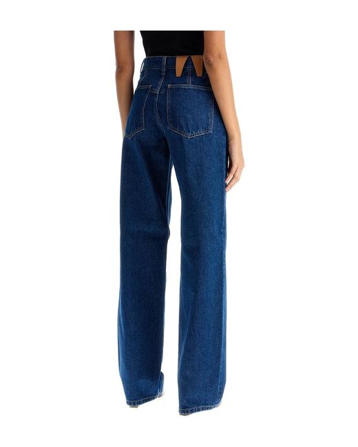 DARKPARK Blue Straight Leg Pleat Effect Fitted Jeans