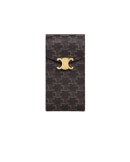 Céline Black Triomphe Phone Pouch