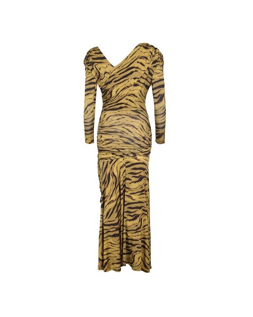 Ganni Metallic Printed Jersey Long Maxi Dress