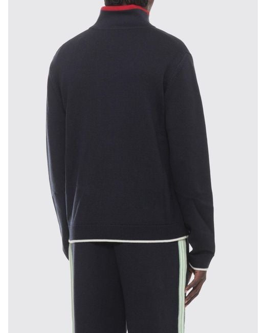 Casablanca Blue Logo-Embroidered Zip-Up Cardigan for men
