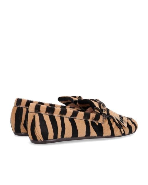 Stuart Weitzman Brown Britt Fringed Loafer