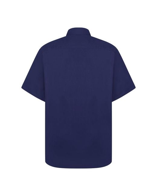 Prada Blue Triangle Enamel Logo Buttoned Shirt for men