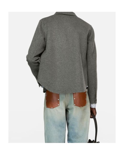 Acne Gray Zip-Up Shirt Jacket for men