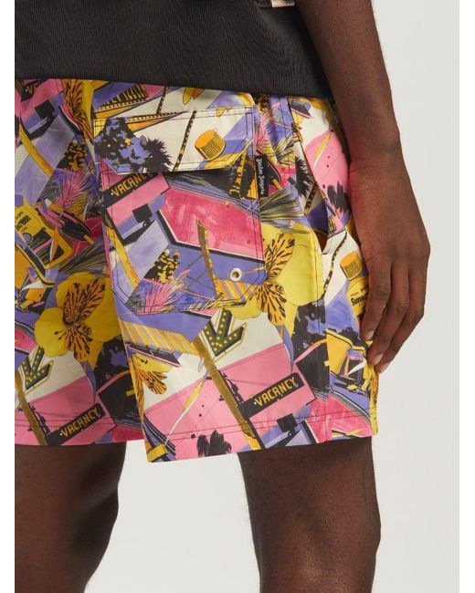 Palm Angels Red Miami Mix Swimshorts for men