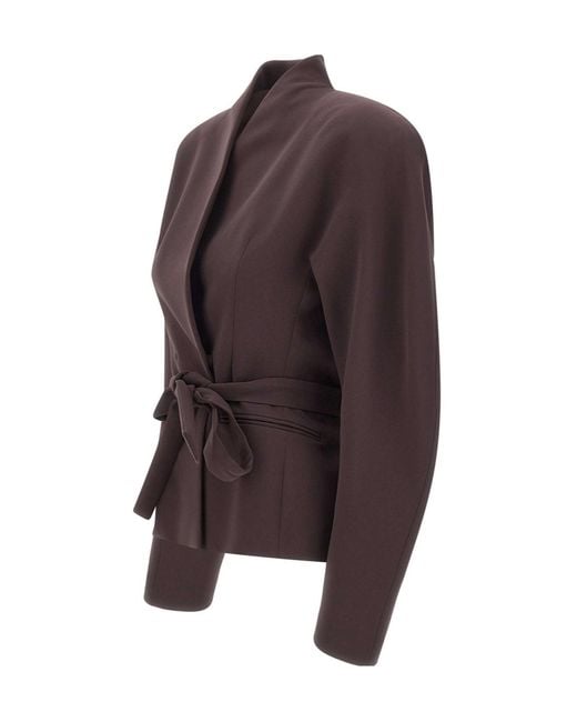 ANDAMANE Brown Long-Sleeve Stand-Collar Jacket