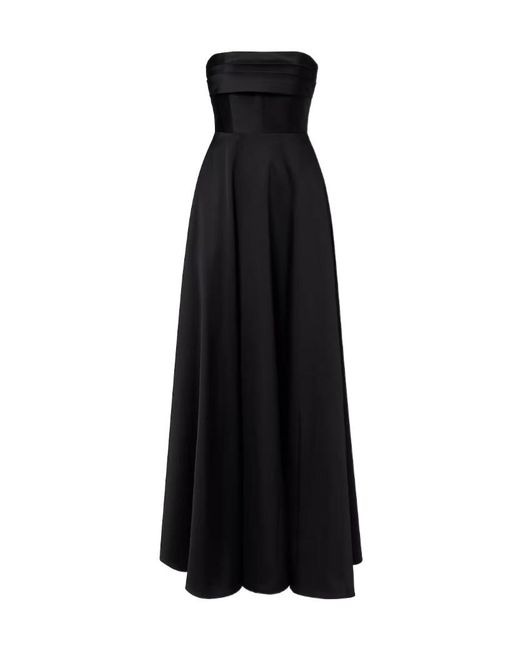 Roland Mouret Black Pleated Taffeta Corset Gown