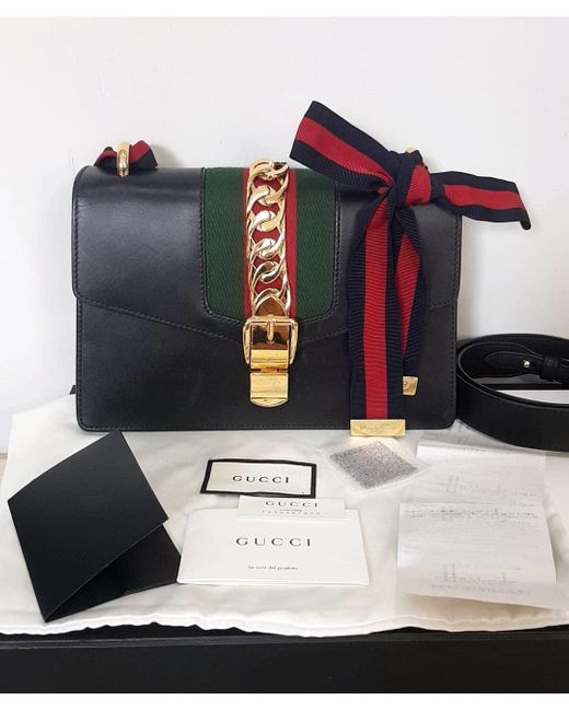 Gucci Black Sylvie Series Small Shoulder Backpack