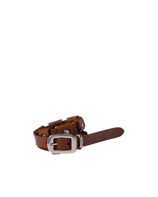Miu Miu White Buckled Wrap Leather Bracelet