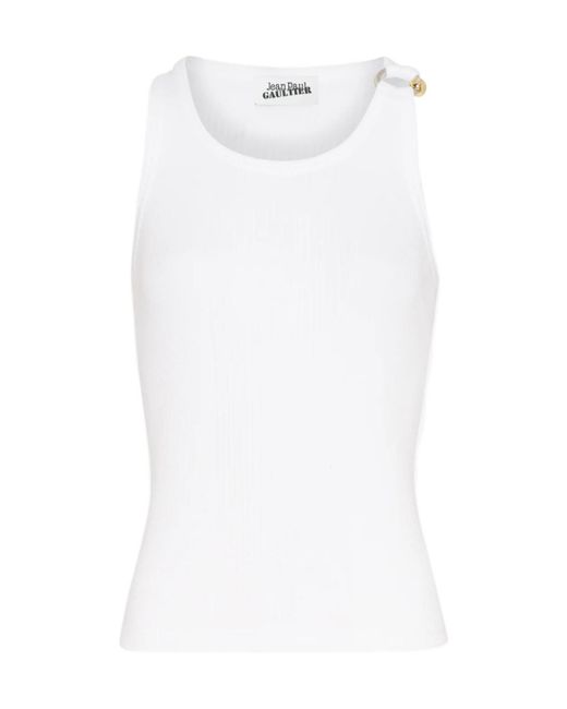 Jean Paul Gaultier White Cotton Tank Top