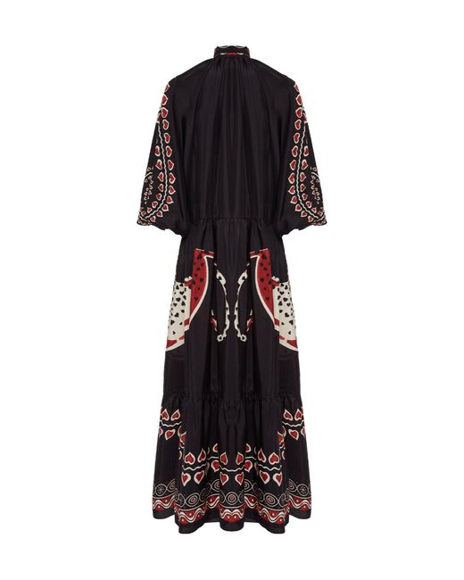 LaDoubleJ Black Athena Animal-Print Silk Dress