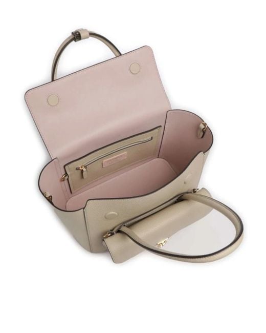 Coccinelle Natural Double Beat Foldover Top Tote Bag