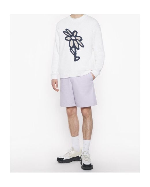 Maison Kitsuné White Maison Kitsuné Abstract Daisy Intarsia Jumper for men