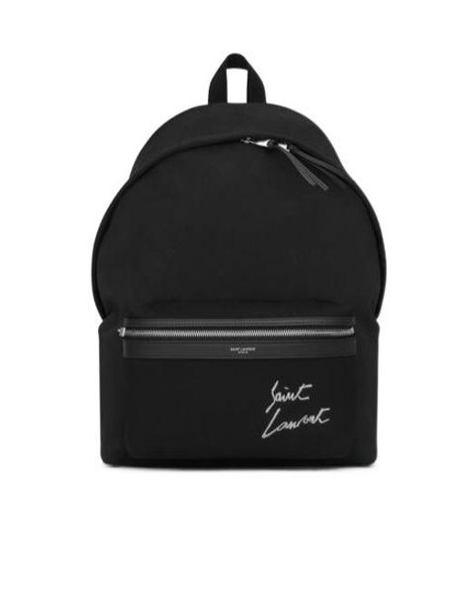 Saint Laurent Black Embroidered City Backpack for men