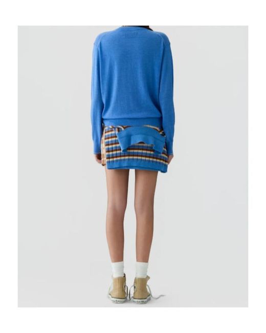 Guest In Residence Blue V-Neck Pullover Sweater