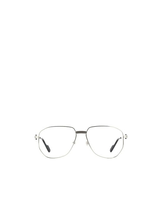 Cartier White Pilot Frame Glasses for men