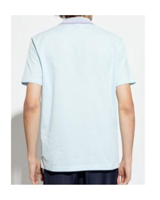 Versace Blue Greca-Collar Short-Sleeved Polo Shirt for men