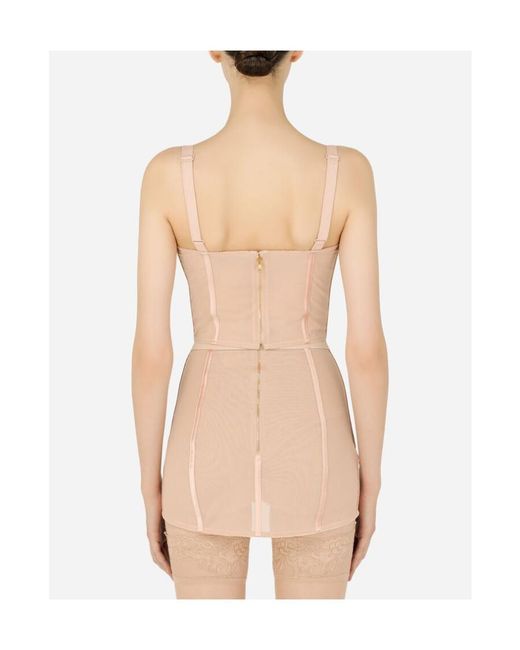 Dolce & Gabbana Pink Lace-Up Bodice Bra