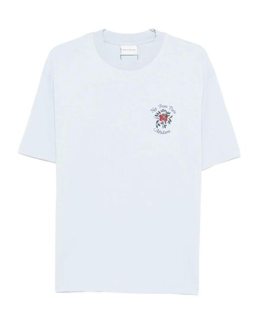 Drole de Monsieur White Drôle De Monsieur Crewneck Straight Hem T-Shirt for men