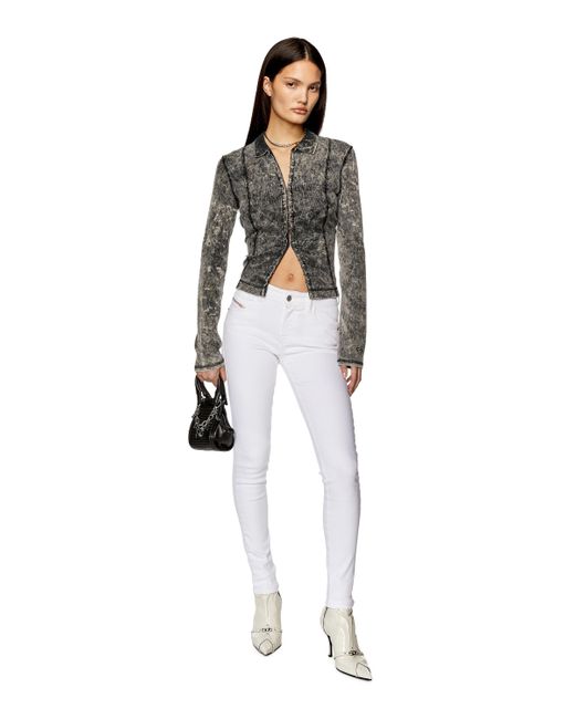 DIESEL White 2017 Slandy 09F90 Skinny Jeans