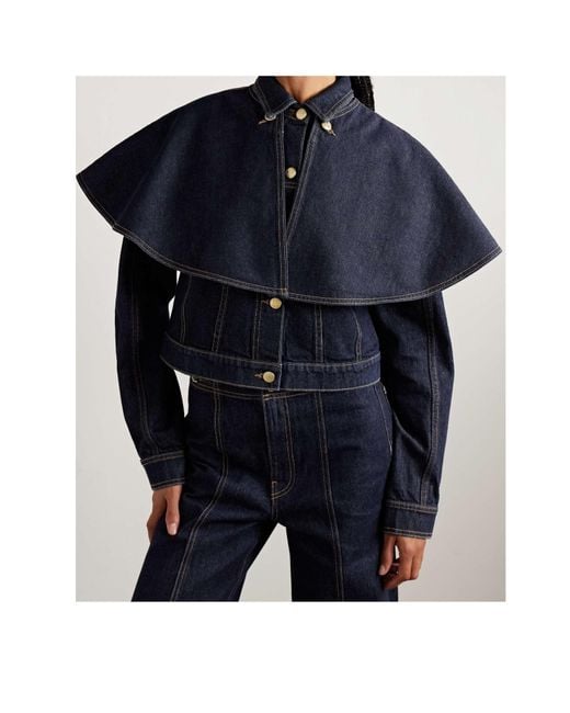 Ulla Johnson Blue Cape Buttoned Jacket