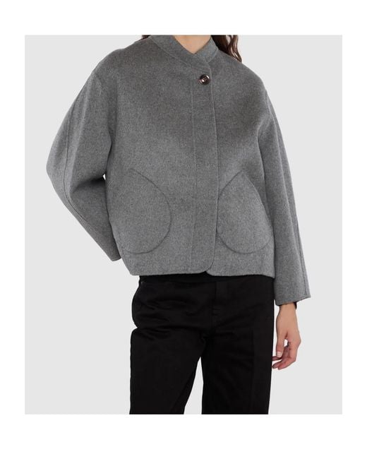 Soeur Gray Short Wool Jacket