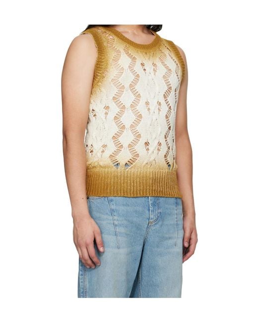 Egonlab Blue Openwork Knitted Vest for men