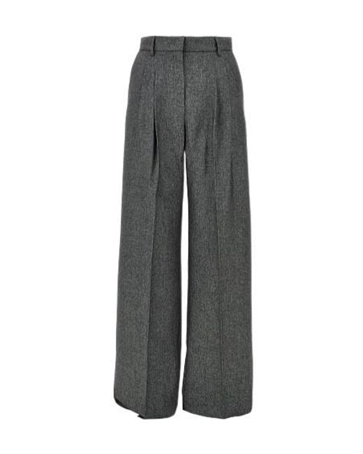 ANDAMANE Gray Casual Trousers With Belt Loops
