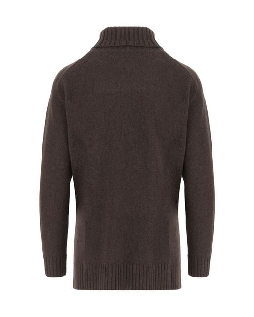 Bruno Manetti Brown Turtleneck Sweater