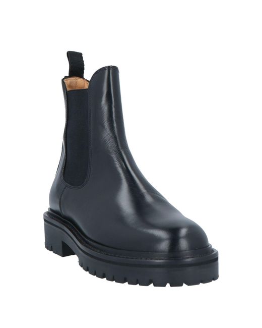 Isabel Marant Black Solid-Color Leather Chelsea Boots