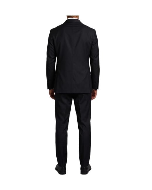 Tagliatore Black Wool Double-Breasted Suit for men
