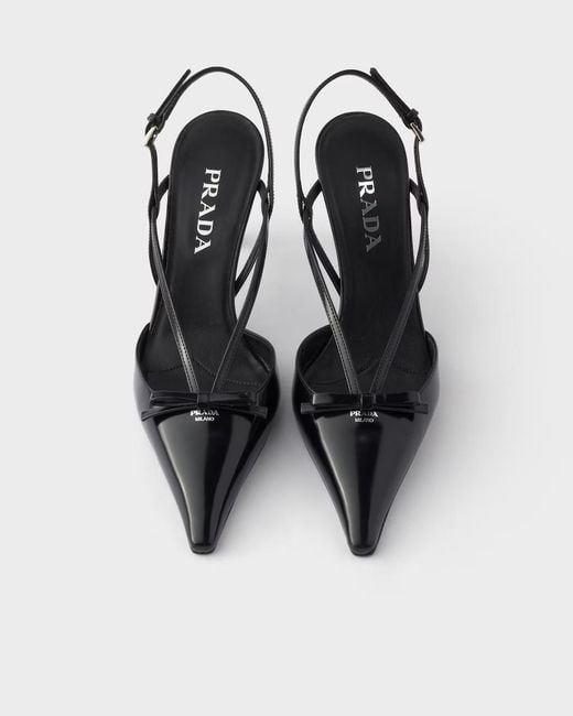 Prada Multicolor Brushed-Leather Slingback Pumps
