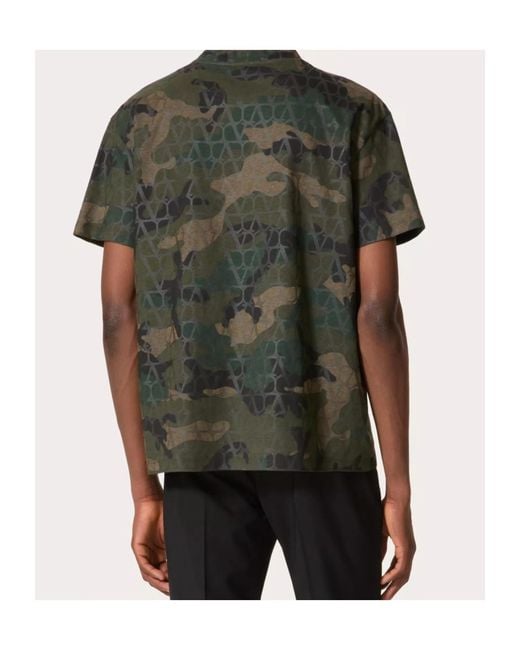 Valentino Green All-Over Logo Patterned Crewneck T-Shirt for men