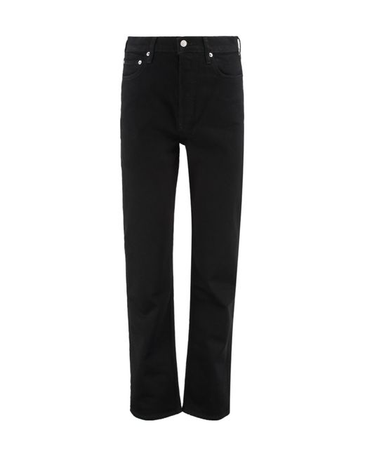 Agolde Black High-Waisted Straight-Leg Jeans