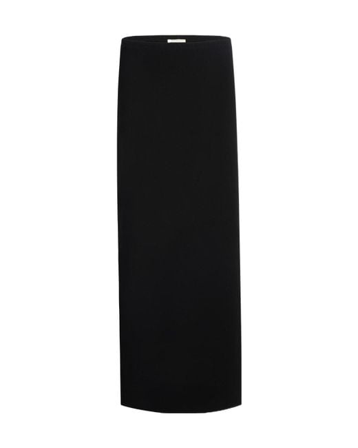 Khaite Black Lilth High-Waisted Midi Skirt