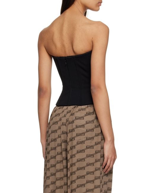 Balenciaga Black Strapless Bustier Top
