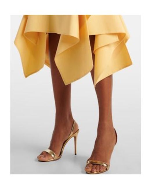 Oscar de la Renta Yellow Wool-Blend Midi Dress
