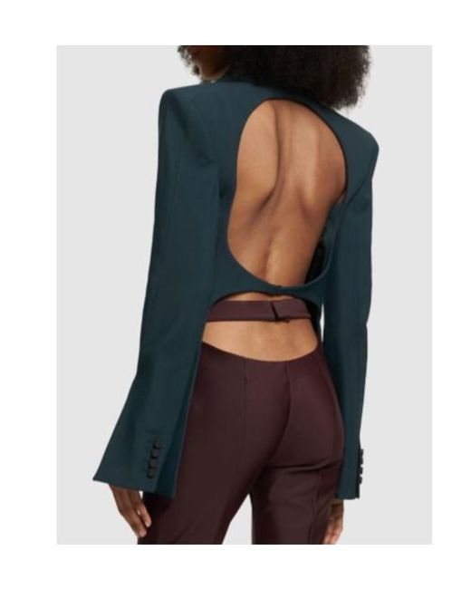 Mugler Blue Backless Suit Coat