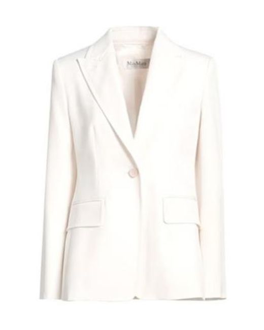 Max Mara White Single Suit Jacket