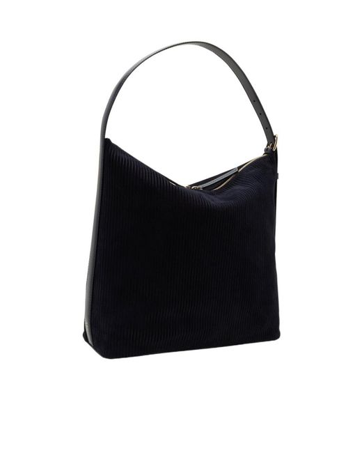 A.P.C. Black Square Corduroy Shoulder Bag