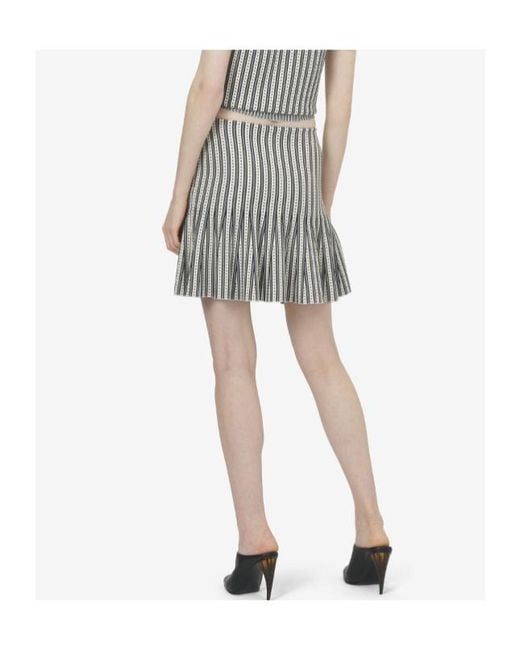 McQueen Gray Graphic Knit Mini Skirt