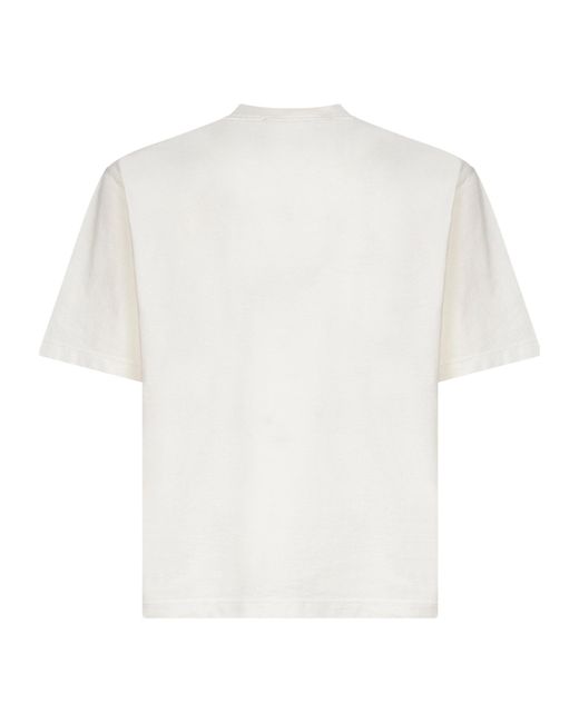 Stone Island White Logo Patch Crewneck T-Shirt for men
