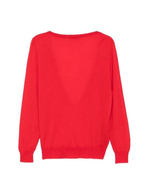 Prada Red Cashmere V-Neck Sweater