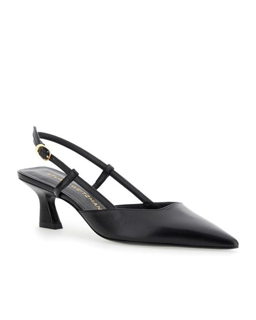 Stuart Weitzman Black Pointed High Heel Sandals