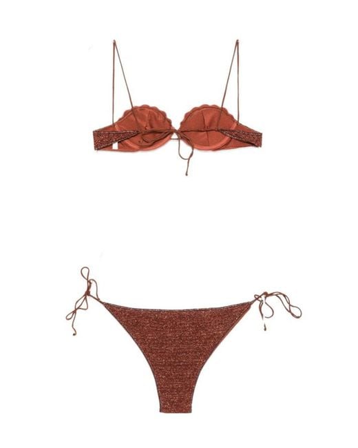 Oseree Red Lumiere Shell Bikini Set
