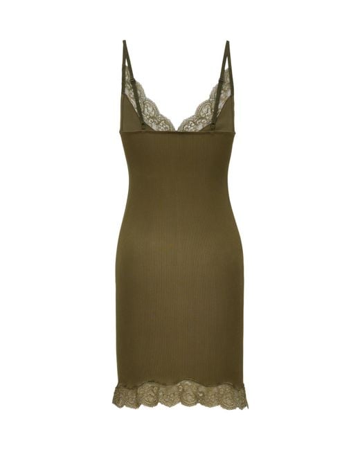 Saint Laurent Green Lace Suspender Skirt