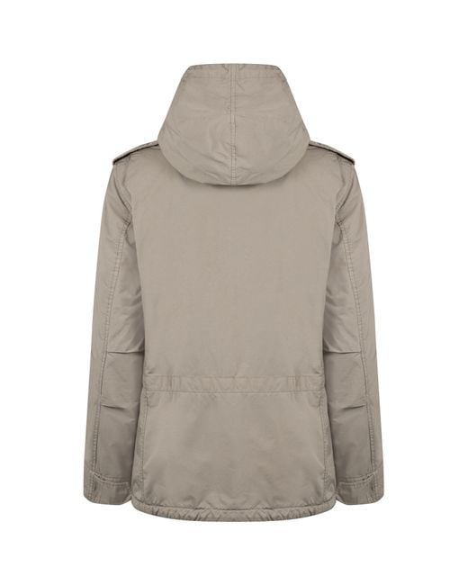Aspesi Gray Drawstring Hooded Jacket